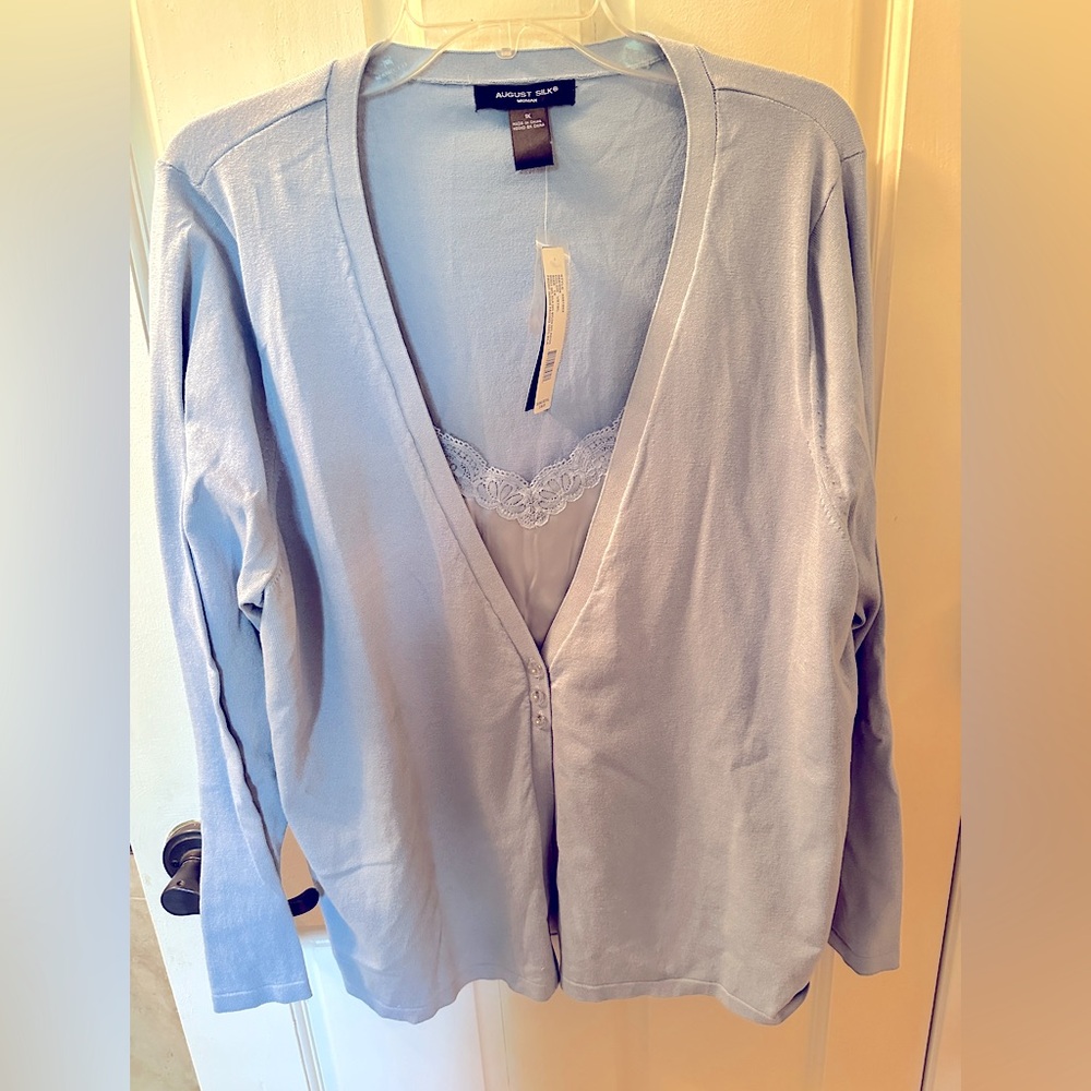 August Silk 1-Piece Twinset — NWT